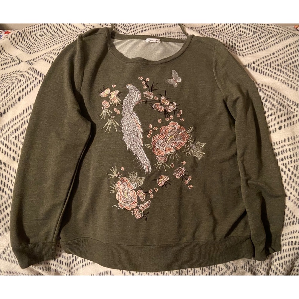 Embroidered Green Sweater
